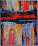 abstract / red-white-peach-blue; 100 x 120 cm, oil on acrylic
