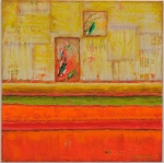 abstract / yellow-gold-orange, 90 × 90 cm, acrylic _DSC9938