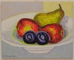 still life / fruit in bowl, 50 x 40 cm; acrylic